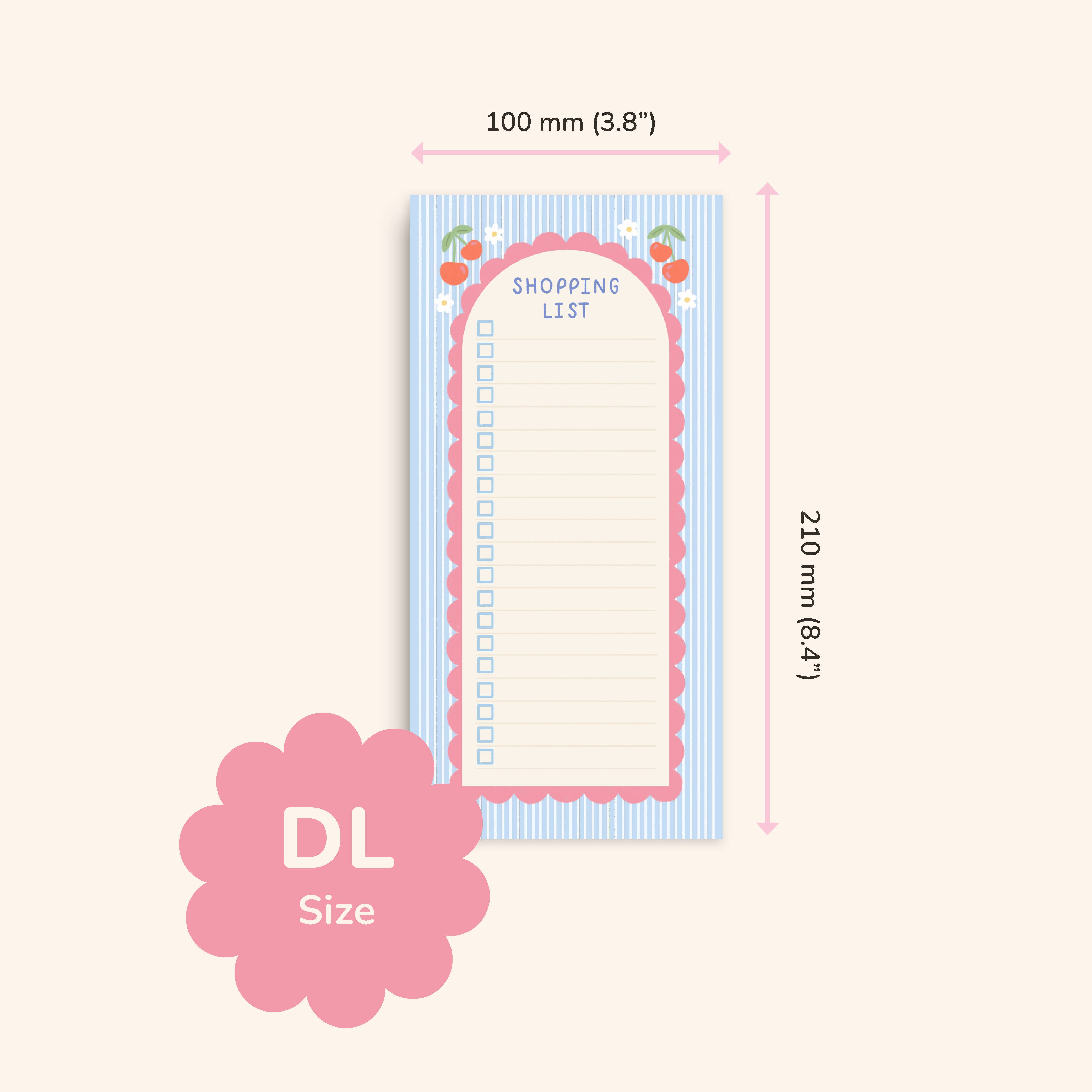 Hopscotch Paper Co. - Wholesale Notepad - Cute Cherry Shopping List Pad – 50 Pages for Easy Grocery & Task Lists7