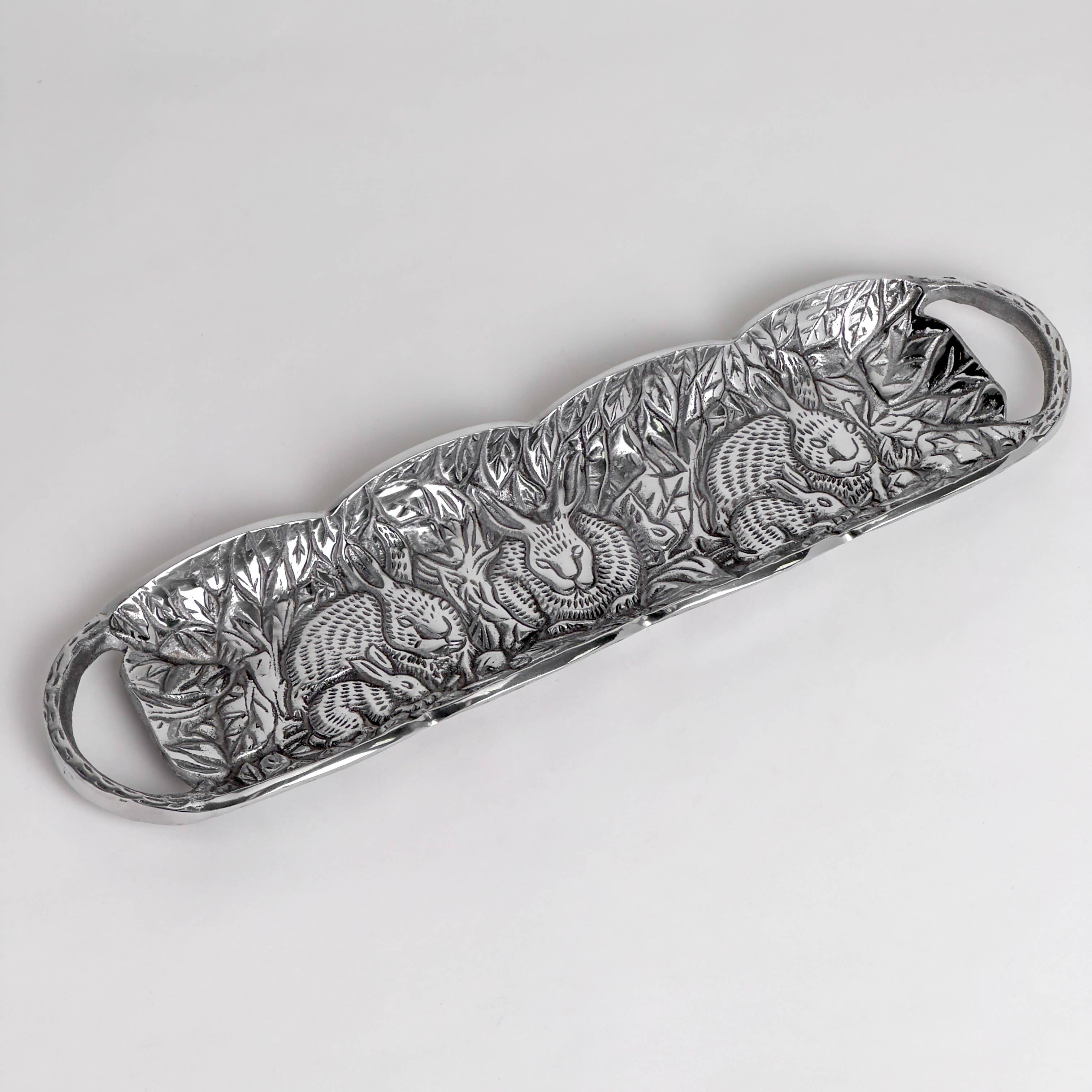 India Handicrafts Inc - Wholesale Decorative Tray - Rabbit Bunny Easter Tray2