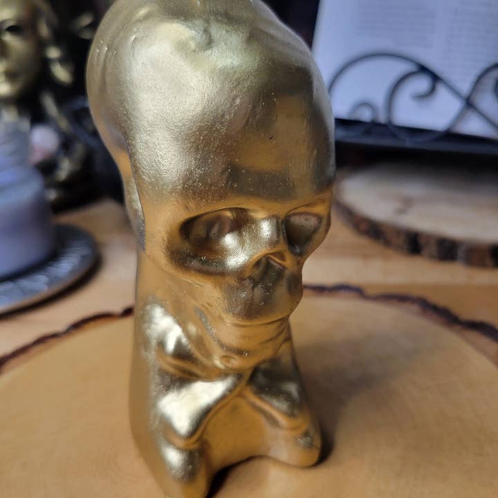 Gold Silver Skull Candle, Spell Skull Candle, Gold Candle for wholesale by My Magic Place Shop