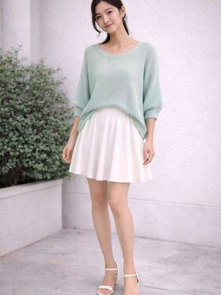 Finstickad tröja med knut i ryggen 3100 för wholesale av L.STEVEN