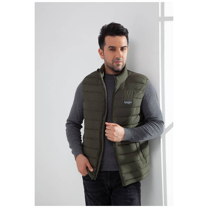 Rokka & Rolla - Wholesale Outerwear Vest - Men's - Men's Packable Puffer Vest Warm Sleeveless Jacket14