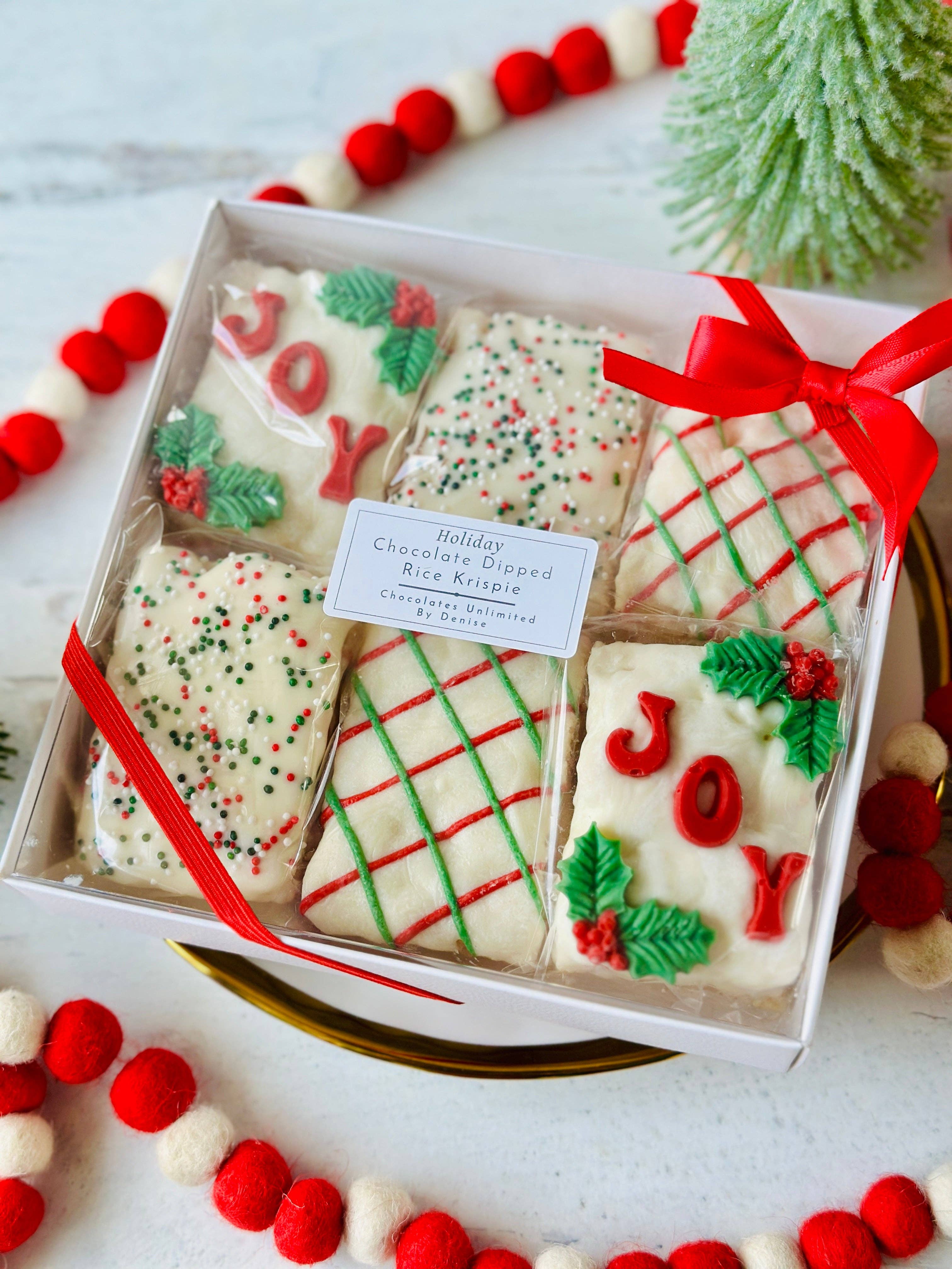 Chocolates Unlimited by Denise - Wholesale Chocolate Box - Holiday Chocolate Dipped Rice Crispy Treats Gift Box4