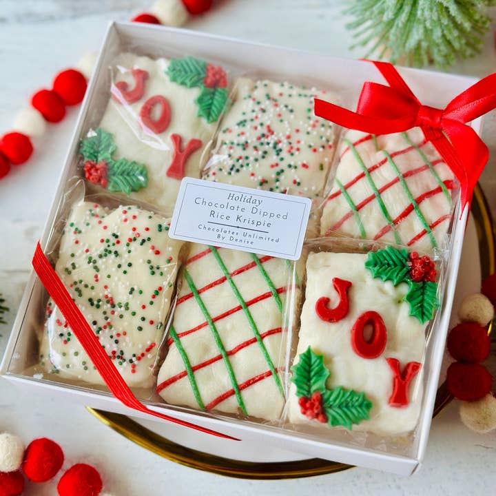 Chocolates Unlimited by Denise - Wholesale Chocolate Box - Holiday Chocolate Dipped Rice Crispy Treats Gift Box4
