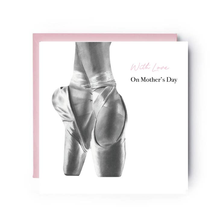 Ballet Shoes Mother’s Day Greeting Card – Elegant Design for for wholesale by Libra Fine Arts