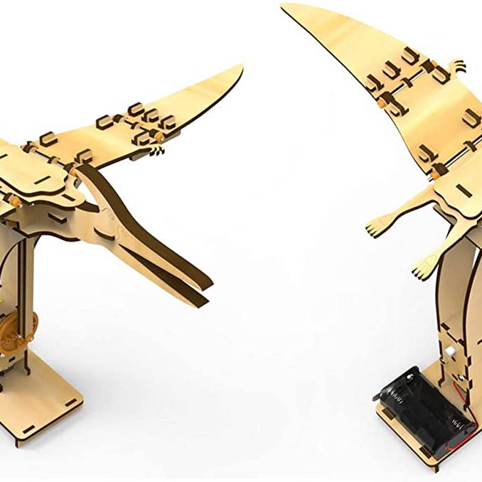 Texas Toy Distribution - Vente Kit de bricolage – enfant - Kit de montage puzzle électrique DIY Ptérosaure – 82 pièces1