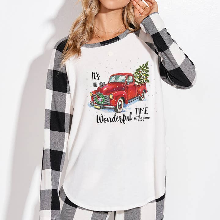 TB728PG10523 - Set pigiama Christmas Truck Plaid per la vendita all'ingrosso da parte di Phil Love