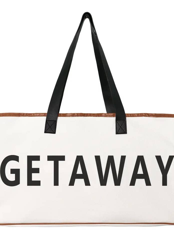Getaway Canvas Tote Bag for wholesale by The Wristlet Bar