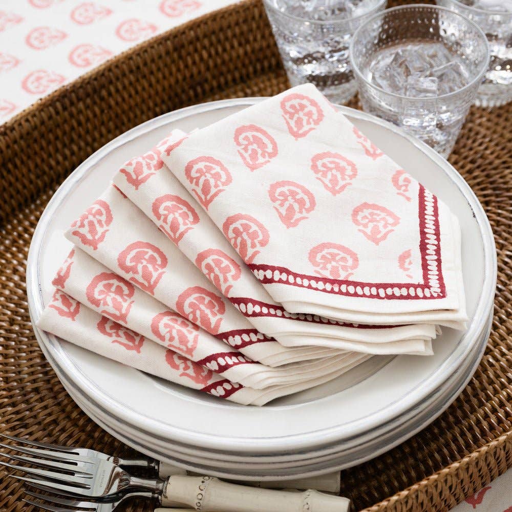 Pomegranate Inc – wholesale Dinner & cloth napkin – India Hicks Home Carnation Blush Napkin | Set of 43