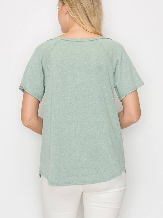 A.gain - Wholesale T-Shirt - Women's - 10884SS627 - SOLID V NECK TOP