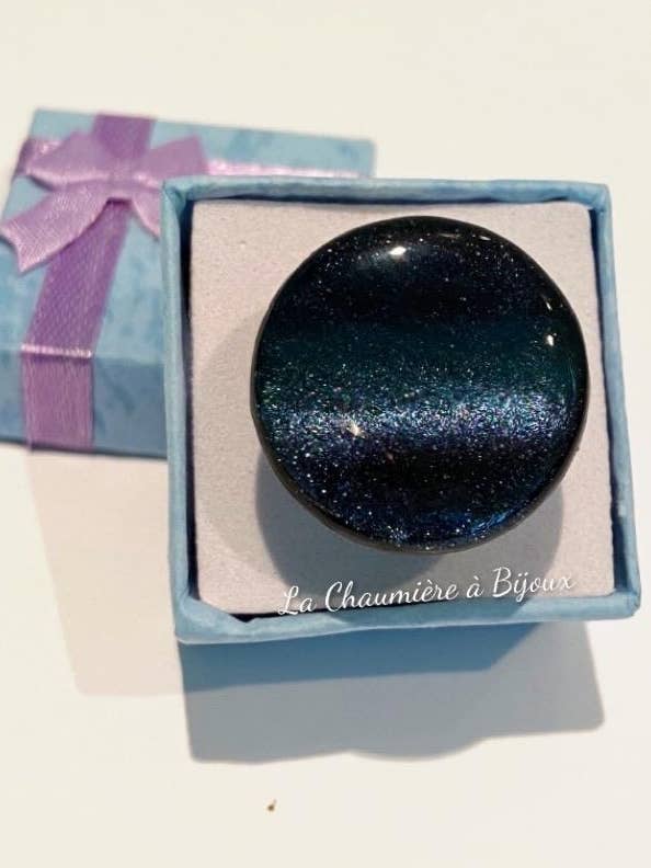 925 silver ring - magnetic blue for wholesale by La Chaumière à Bijoux