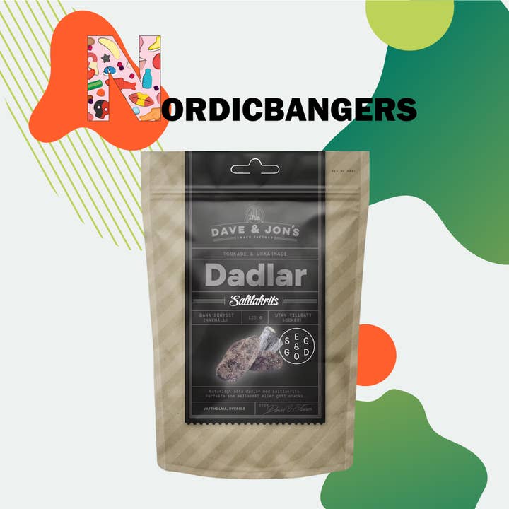 Nordicbangers - Swedish Candy - Venta al por mayor Regalices - Aperitivos suecos de regaliz salado con dátiles de Dave & Jon's