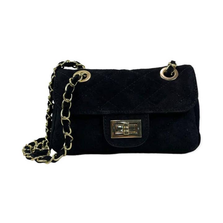 Suede Leather Shoulder Bag with Flap for wholesale by Chenson & Gorett