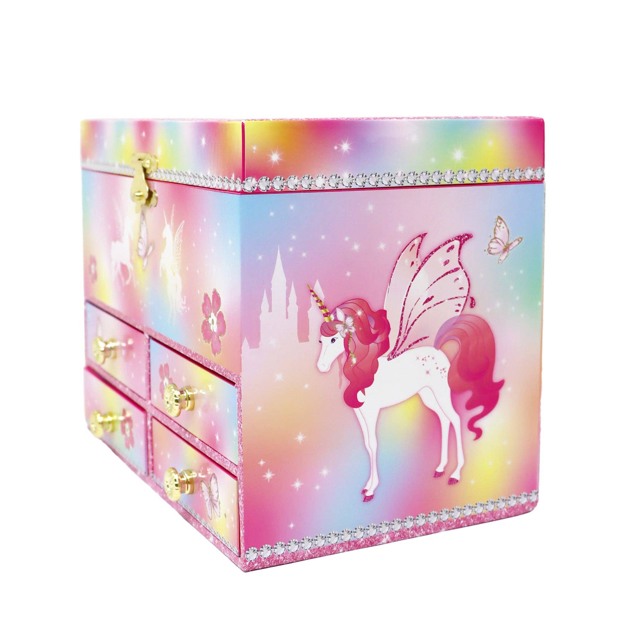 Pink Poppy USA - Wholesale Jewelry Box/Organizer - Kids - Dreamland Unicorn Medium Musical Jewellery Box | Pack of 16