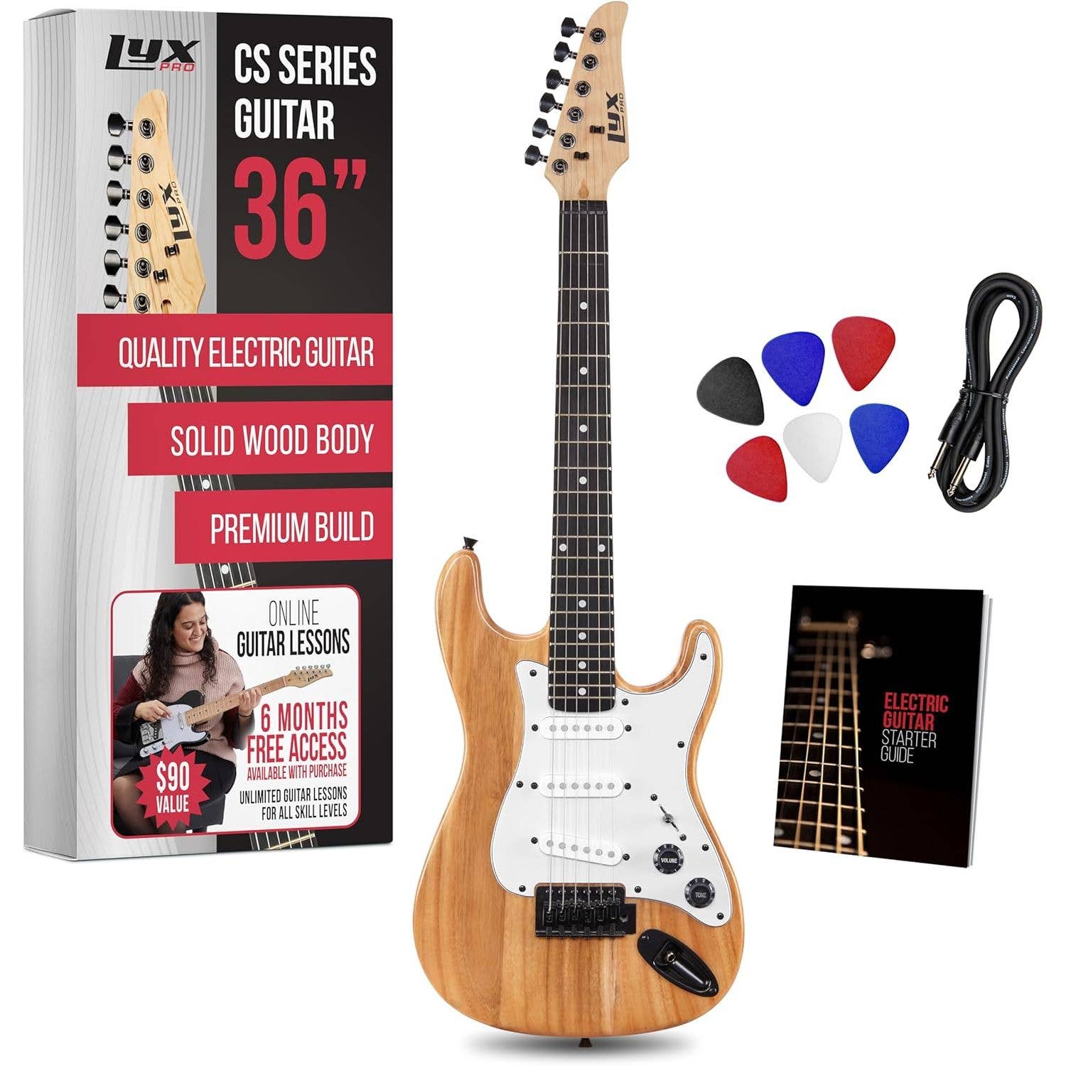 LyxPro – wholesale Musical instrument – CS 36” Beginner Electric Guitar Kit with Amp, Cable & More!1