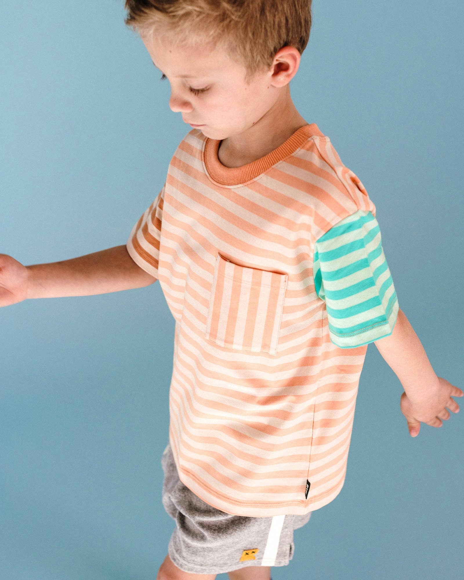 PRINTED STRIPE SHORT SLEEVE T-SHIRT for wholesale on Faire2