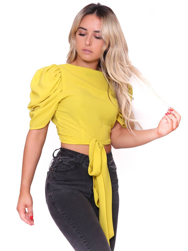 Haut Aurora | Mustard pour la vente par ELICO ASSOULINI