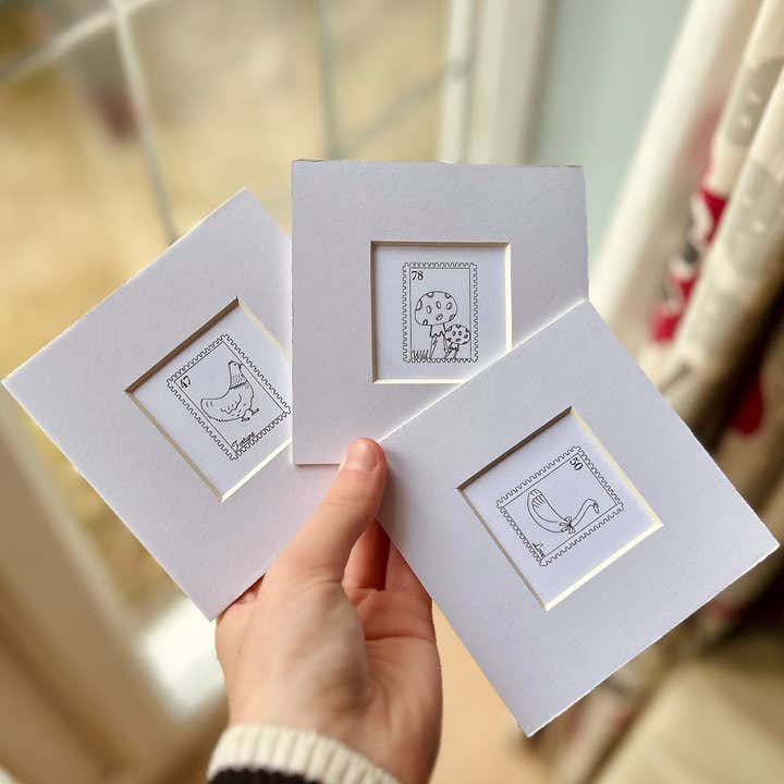 Miniature Bird Stamp Art Print for wholesale by Bird Stamp Designs