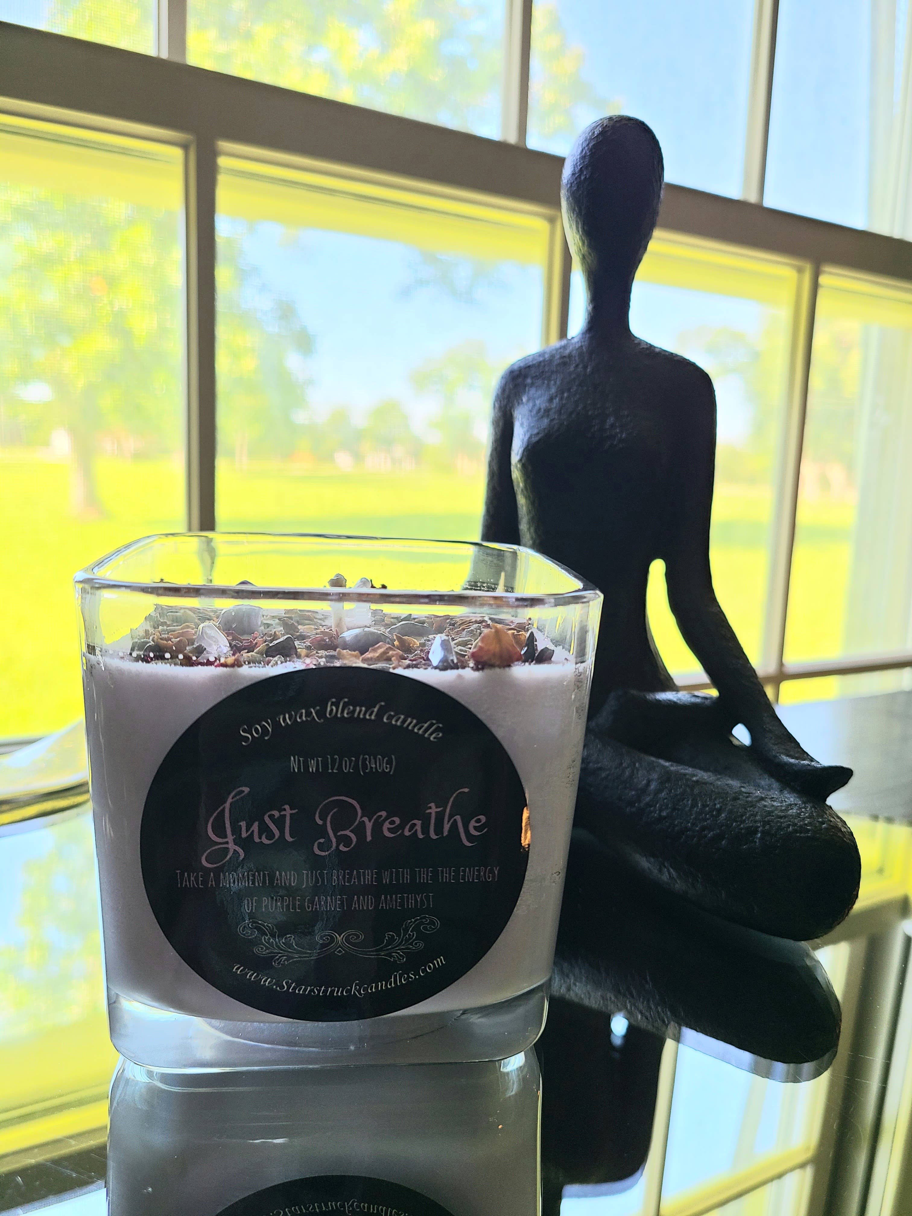 Starstruck Candles - Wholesale Jar/Filled Candle - Just Breathe Crystal Intention Candle3