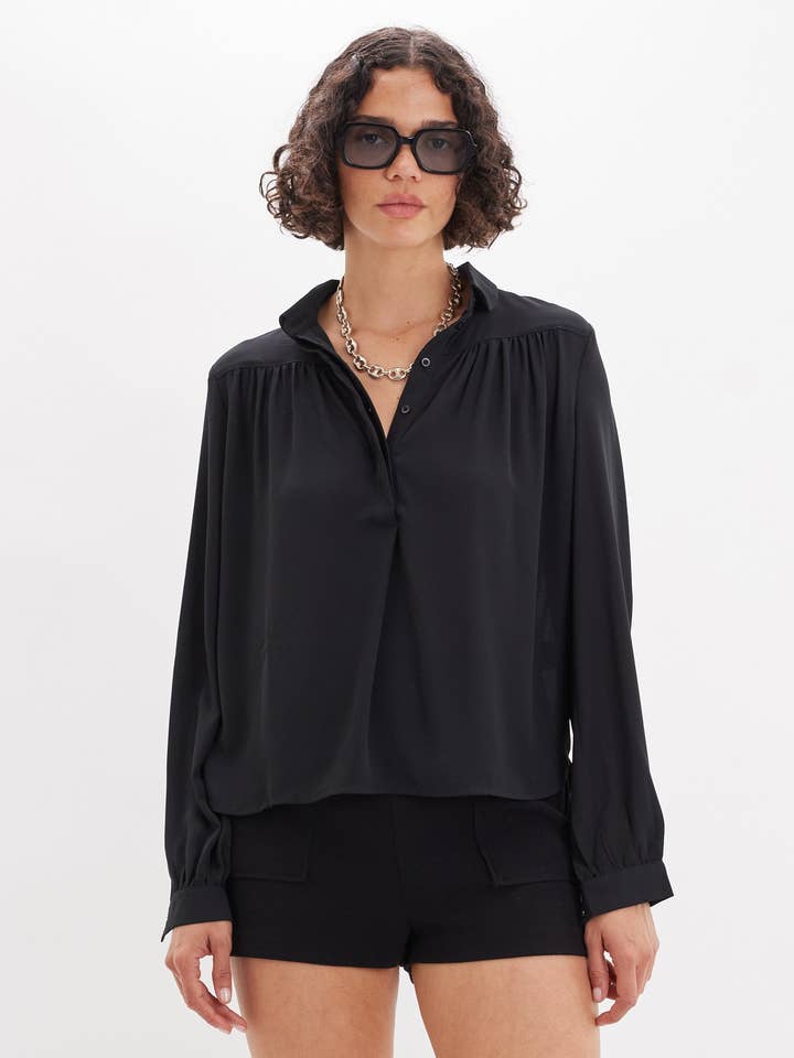 Deborah Long Sleeve Shirt - Black for wholesale by Amelius