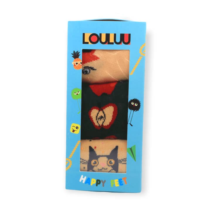 Apple, Fox, Cat In The Cup Box Set Unisex Casual Cotton Socks for wholesale by UKS UNITED KNACK SYSTEM LTD