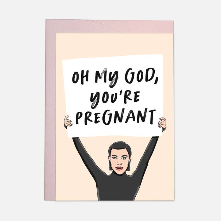 Oh my god pregnant greeting card for wholesale by Kaart Blanche