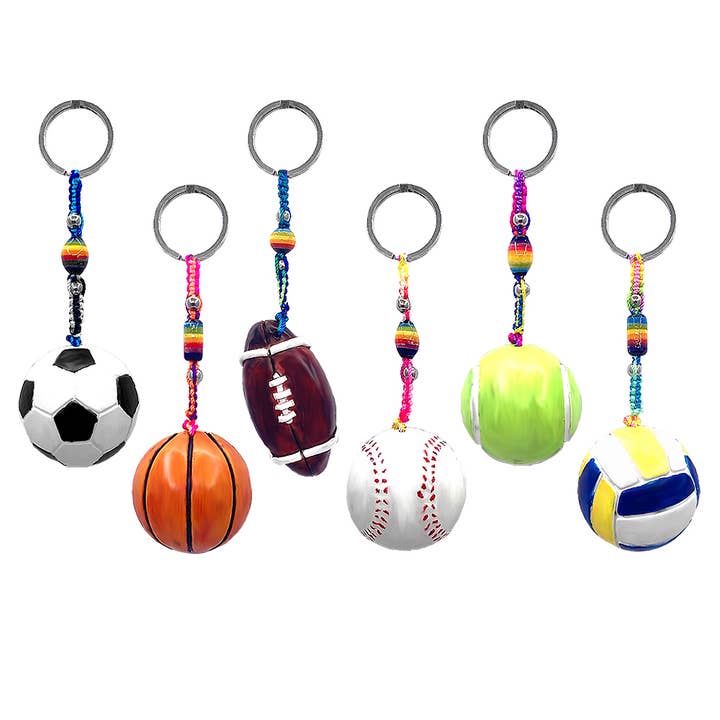 Pichincha - Wholesale Keychain – Unisex - Assorted Sports Balls Durepox Resin Figurine Keychain