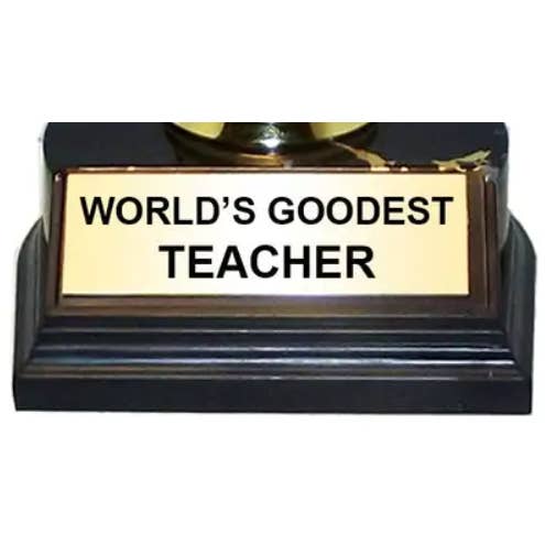 AAHS Enterprises - Wholesale Decorative Figurine - Trophy - World's Goodest Teacher - Gold - (7 inches)