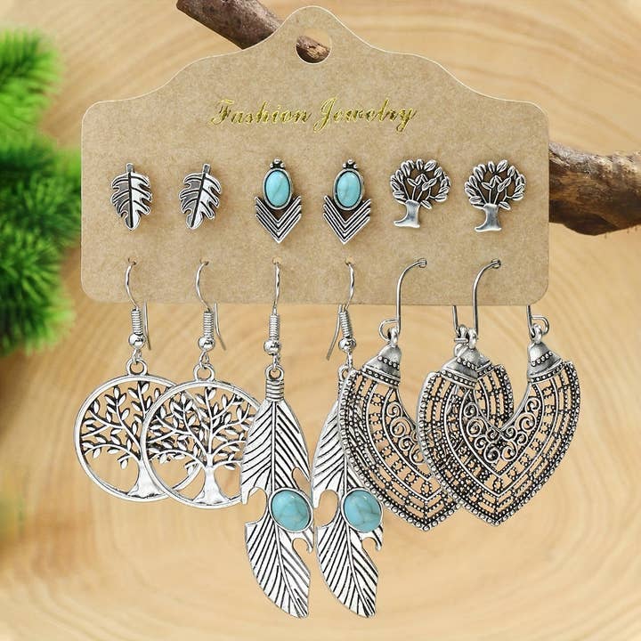 Magia Design - Wholesale Jewelry Set - Bohemian Vintage Earrings Set (6 Pairs)1