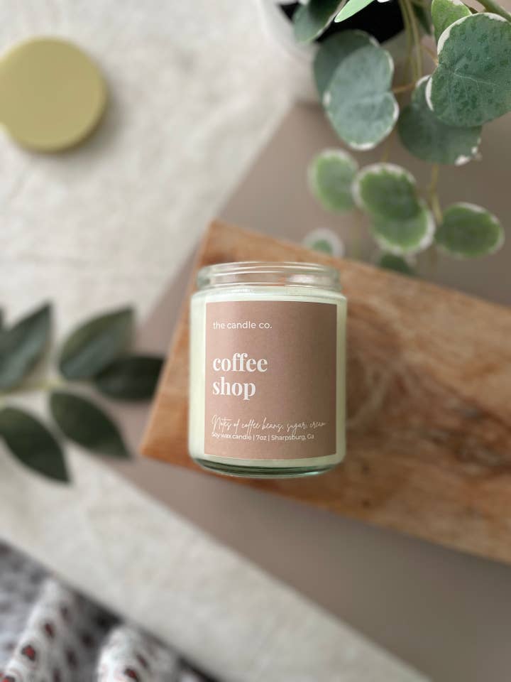 Cafeteria- 7oz. Vela de Soja em Frasco de Vidro por atacado de The Candle Collective