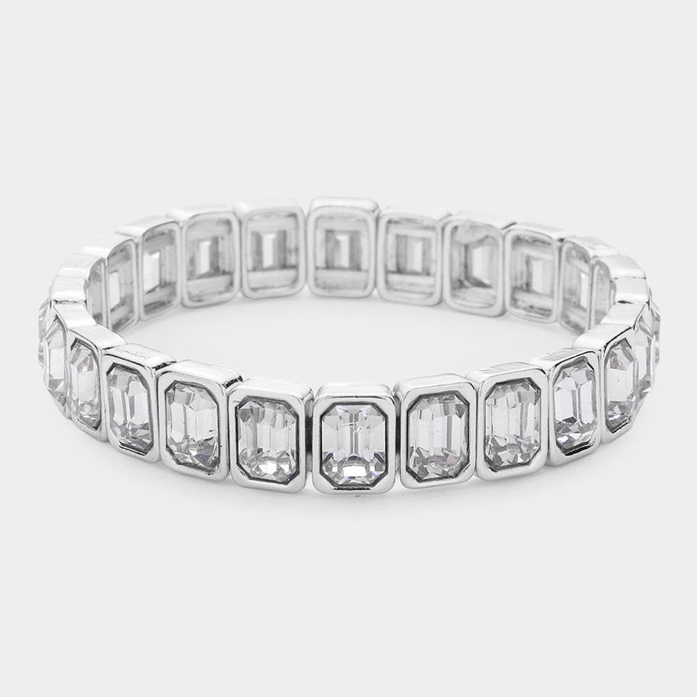 Sensibling Corp. – Pulseira de elo e corrente por atacado – Esmeralda Cut Stone Pulseira Evening3