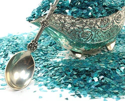 Teal Blue German Glass Glitter - Unique Super Shard Glitter for wholesale on Faire7