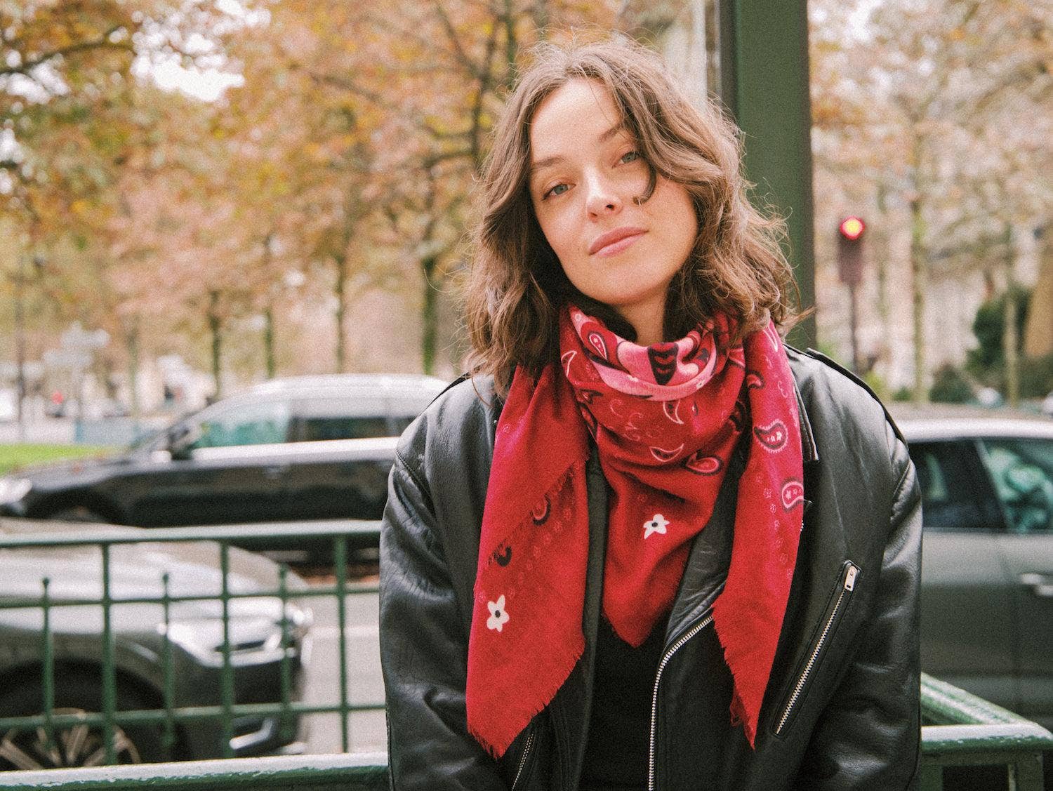 Indira Red Cashmere Scarf for wholesale on Faire13