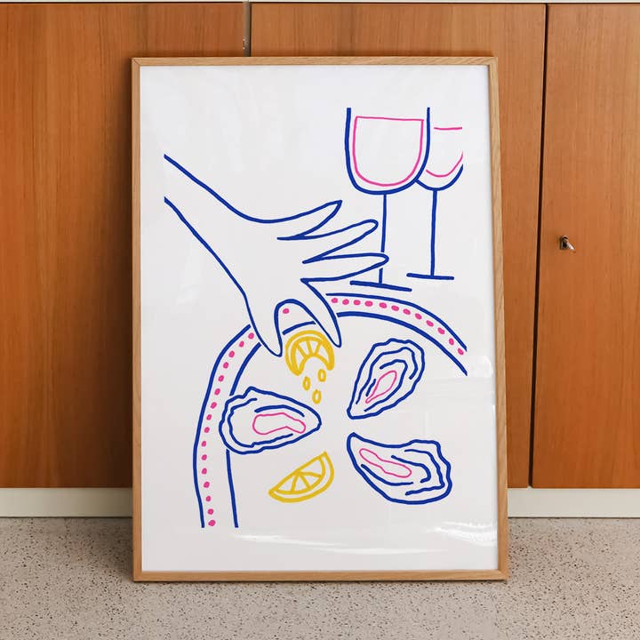 Oysters & Lemons Print for wholesale by Fond Printed Goods