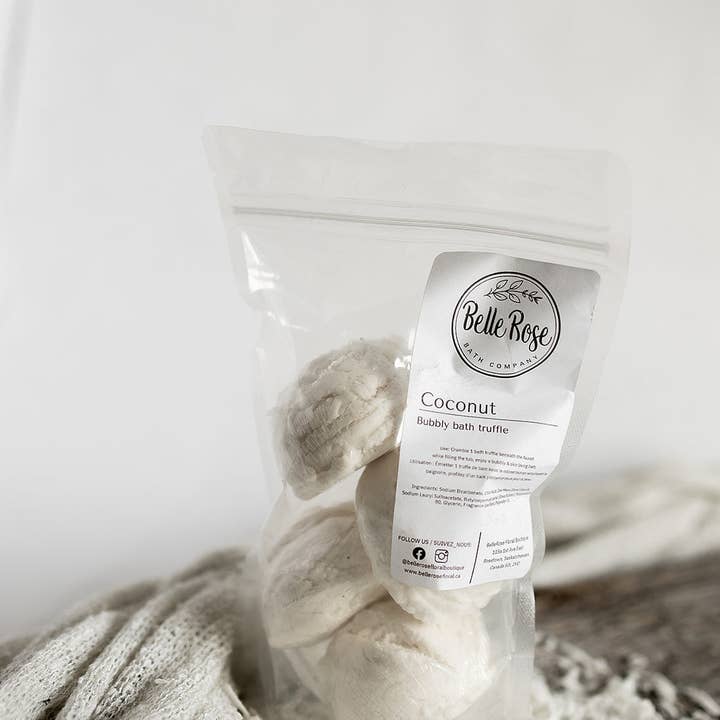 Coconut Bath Truffle for wholesale by BelleRose Bath Company