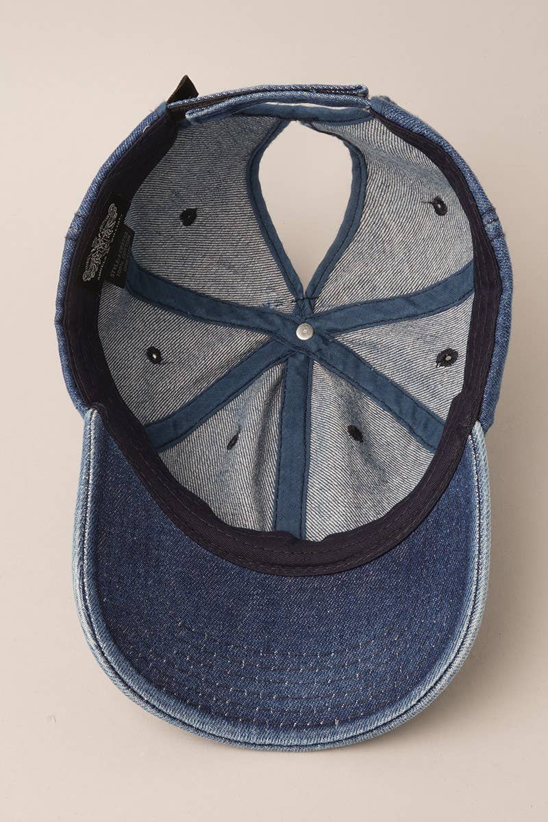 Fashion City - Wholesale Baseball Cap - Women's - Cotton Messy High Bun Pony Baseball Cap4