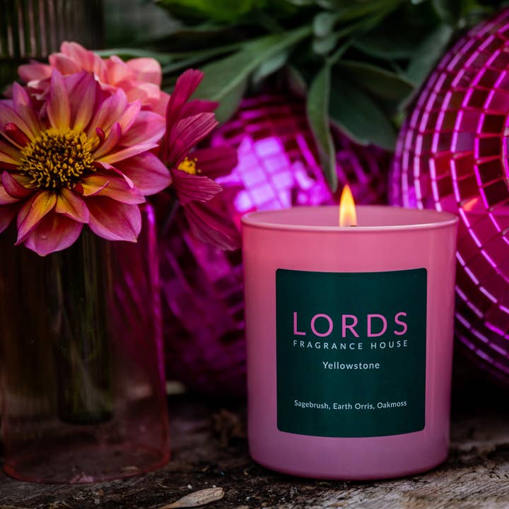 LORDS Fragrance House – Großhandel Kerze im Glas / gefüllte Kerze – Yellowstone Große Kerze | Rosa Kerzen | Luxuskerzen