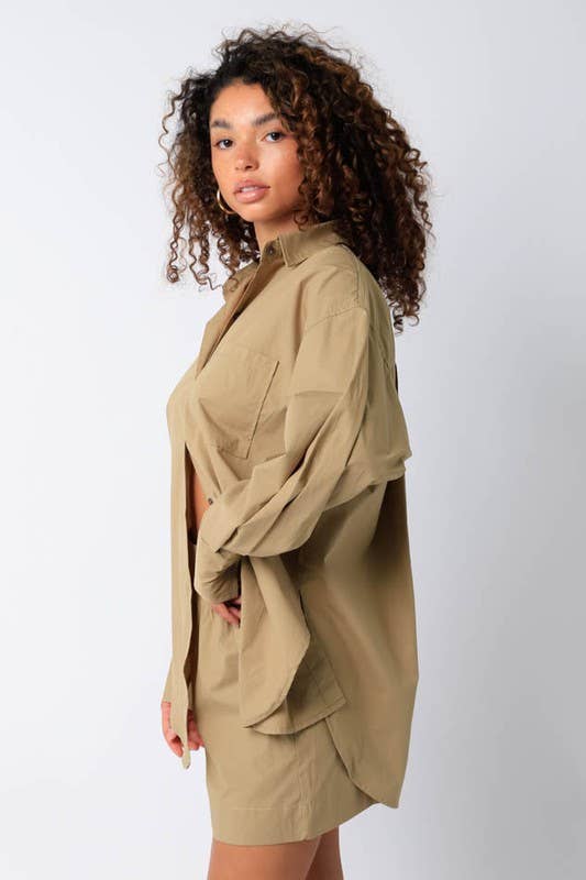 Olivaceous - Wholesale Button Down Shirt - Women's - Zaria Shirt4