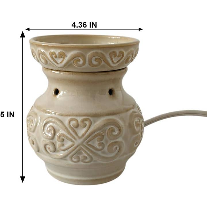 Hosley - Wholesale Wax Warmer - 5IN CERAMIC ELECTRIC WARMER-CREAM