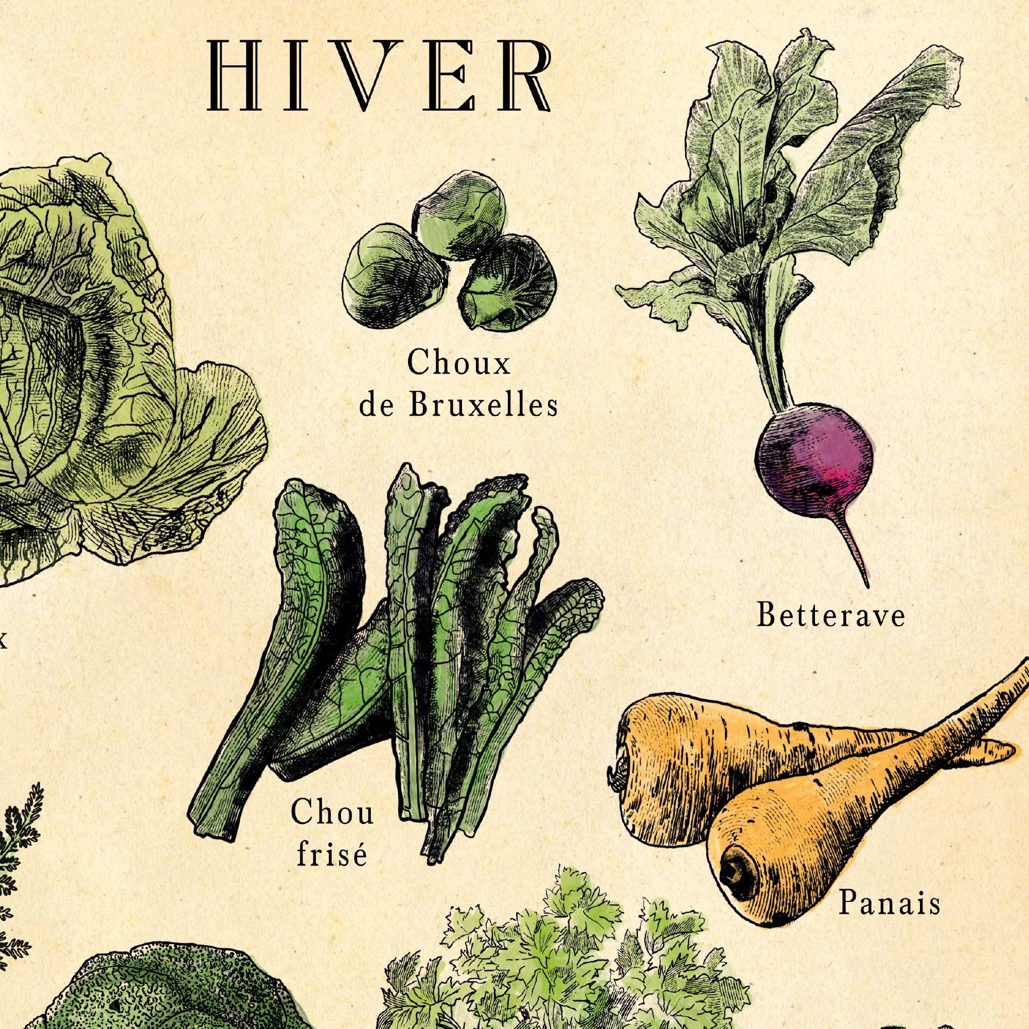 Hannah Turpin Designs - Vendita all'ingrosso Poster - Poster francese di frutta e verdura, stampa cibo da cucina, Resta7