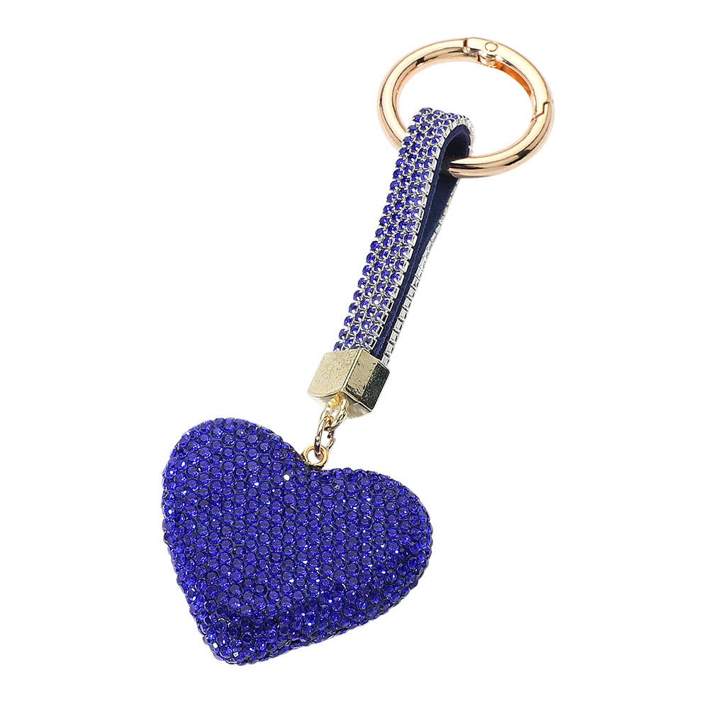 Sensibling Corp. – Engroshandel Nøglering - Dame – Bling-besat hjerte nøglering / taskesmykke10
