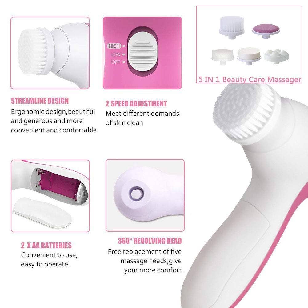 Savoy Active - Vente Appareil électrique pour soins de la peau - Brosse nettoyante pour le visage portable - Rose1