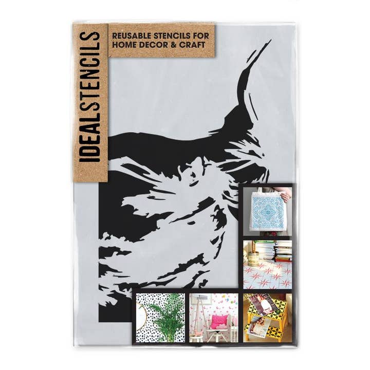 Highland Cow Schablone für den Großhandel von Ideal Stencils