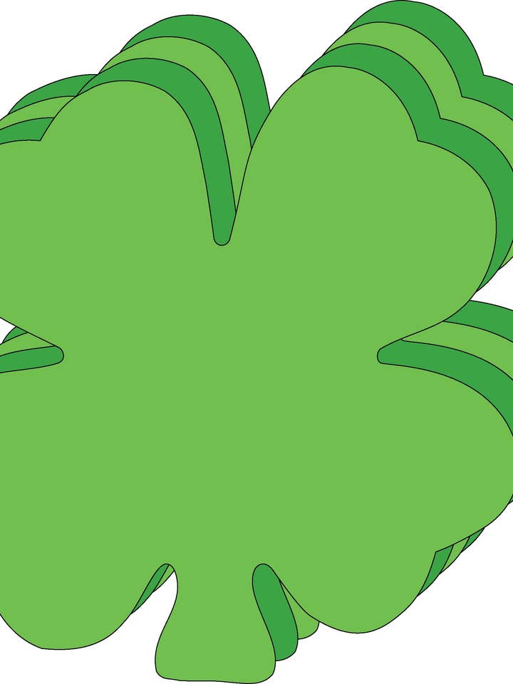 Large Creative Foam Cut-Outs Assorted Green Four Leaf Clover for wholesale by Creative Shapes Etc.