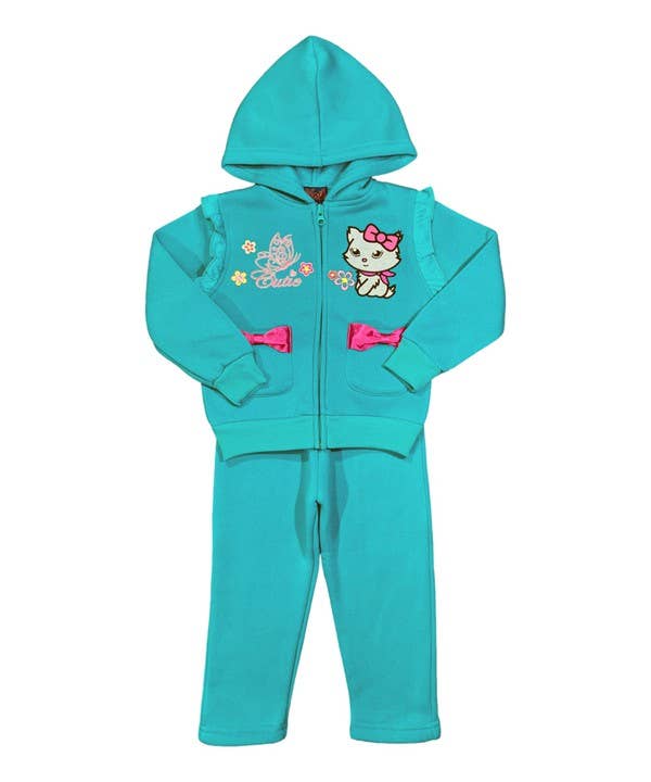 Unik - Wholesale Tracksuit - Kids - GW2319 Girl Cutie Cat Track Suit 2-41