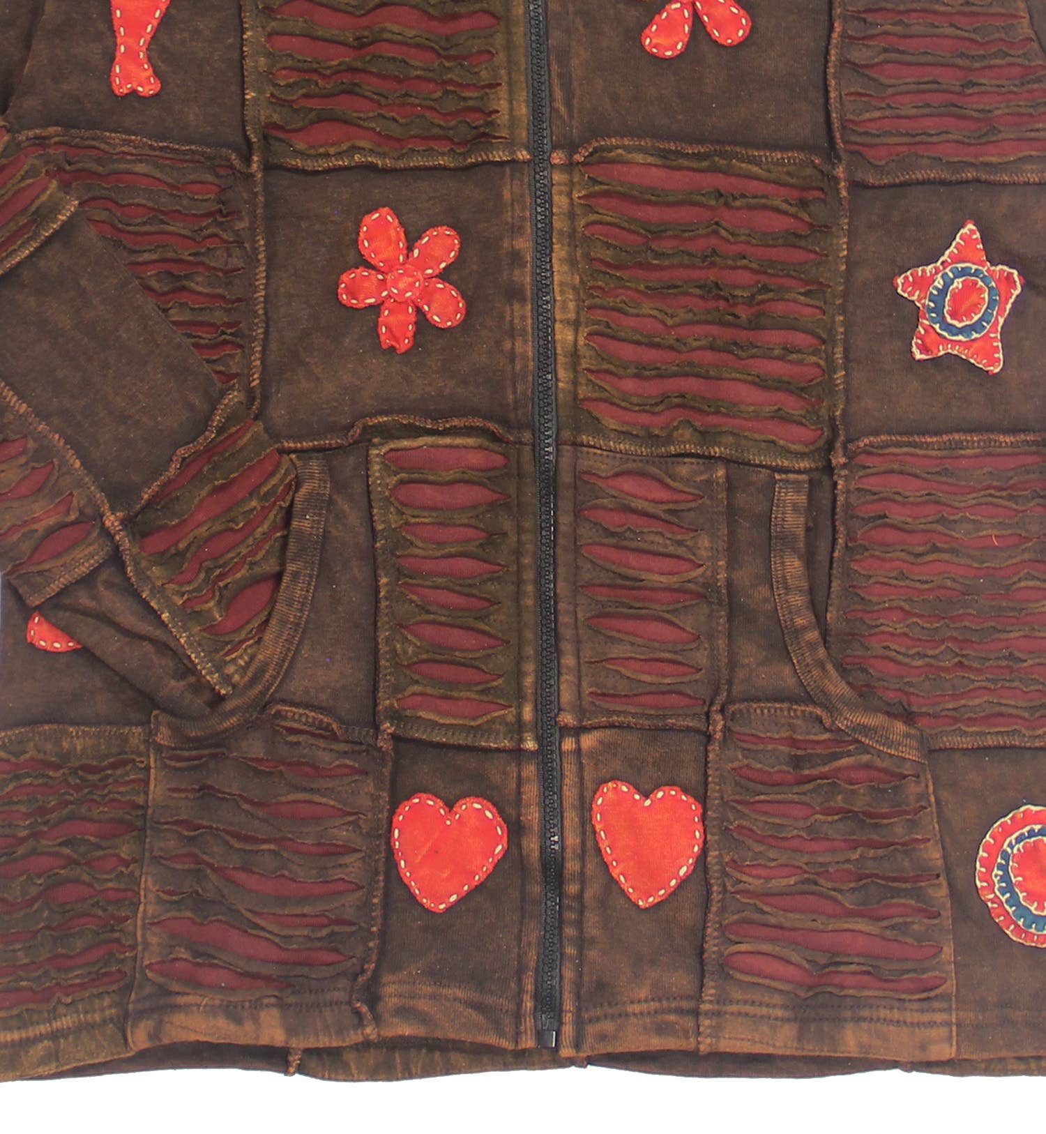 Lungta Imports - Vente Sweat à capuche – femme - Veste à capuche hippie bohème vintage pour femmes Nepal2