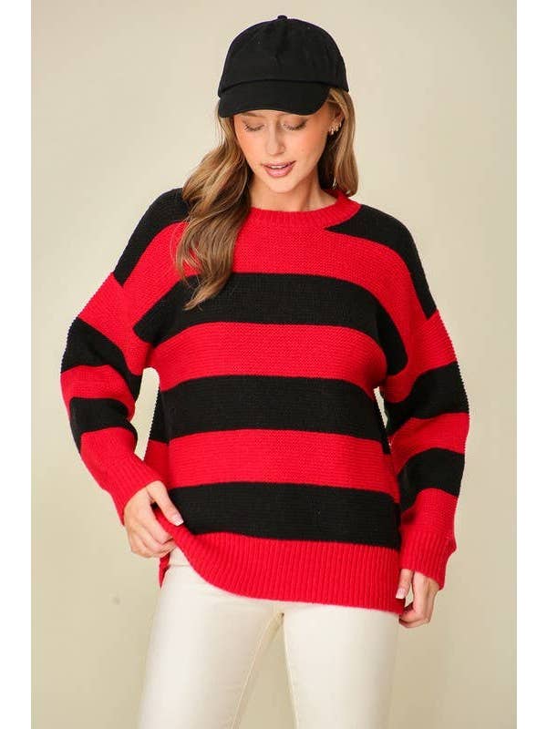 Vanilla Monkey – Engroshandel Pullover - Dame – Game Day stribet sweater11