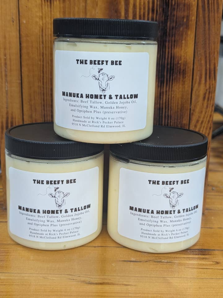 Manuka Honey & Tallow Cream (6 oz) for wholesale by Rick's Pecker Palace, LLC