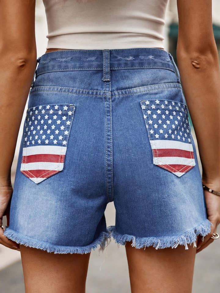 Kustom Kreations Goods - Wholesale Korte broeken - Dames - Spijkershort met rauwe zoom en zakken