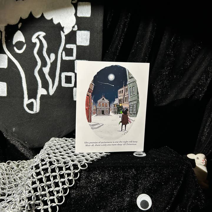 One More Sleep Christmas Card 5.5x4" for wholesale by LambRot Art