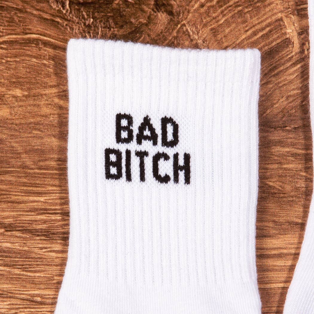 WHITE BAD BITCH ANKLE SOCKS for wholesale on Faire1